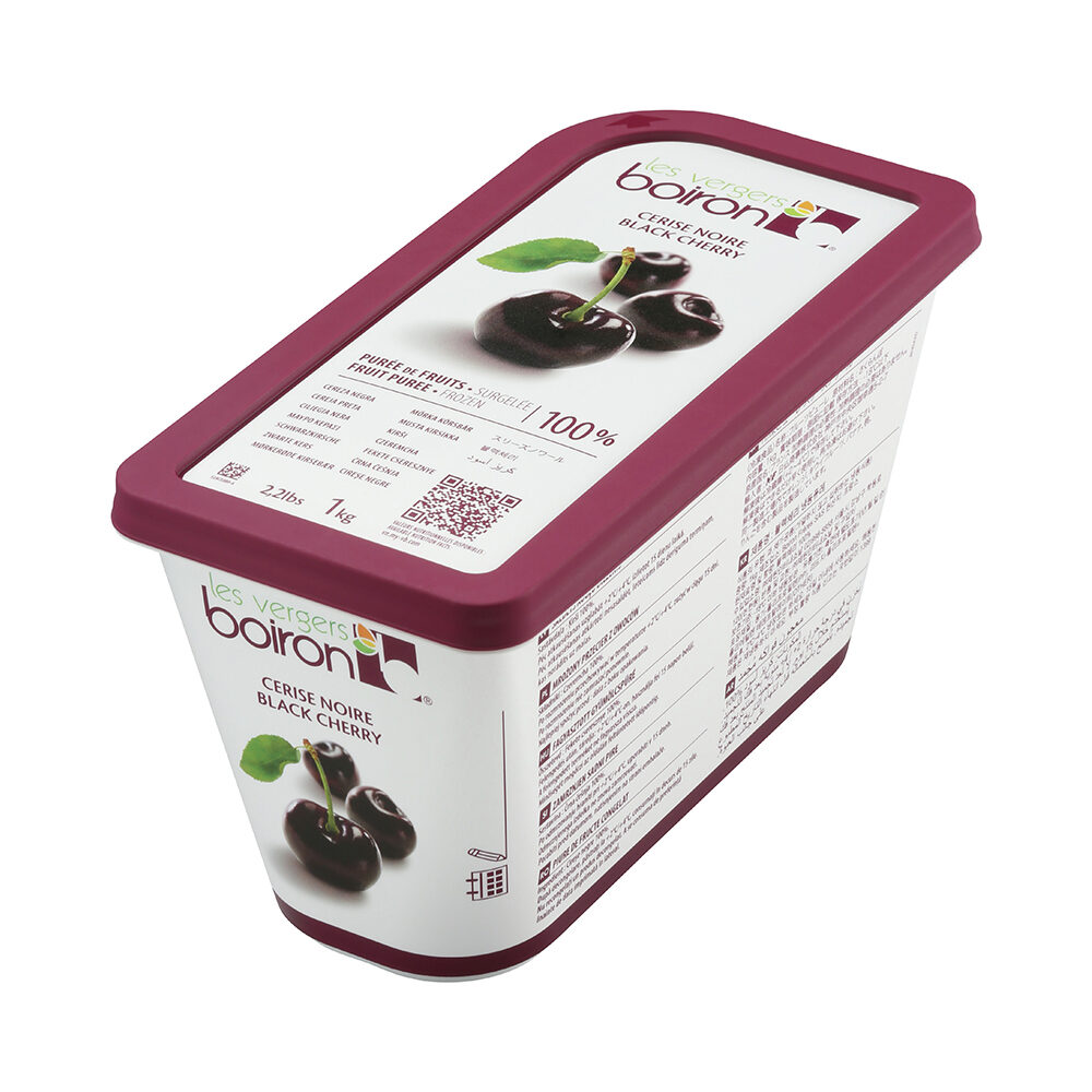 X1KG BLACK CHERRY 100% FROZEN  PUREE  BOIRON