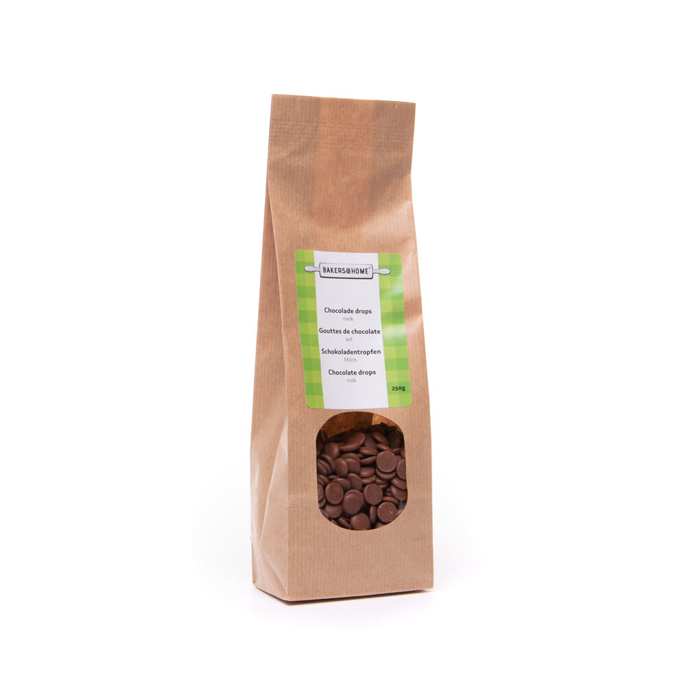 C/9X250GR BELGIAN MILK CHOCOLATE DROPS B@HOME