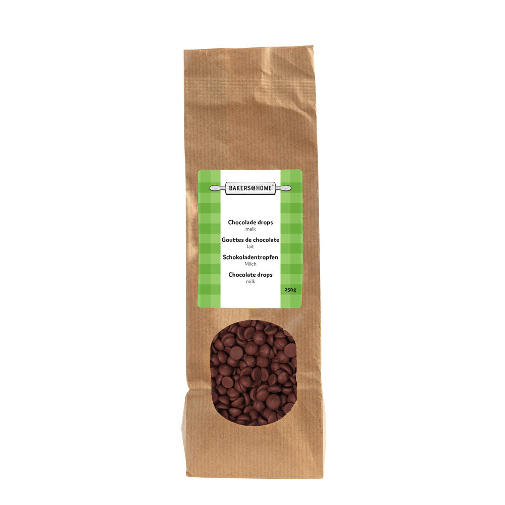 C/9X250GR BELGIAN MILK CHOCOLATE DROPS B@HOME