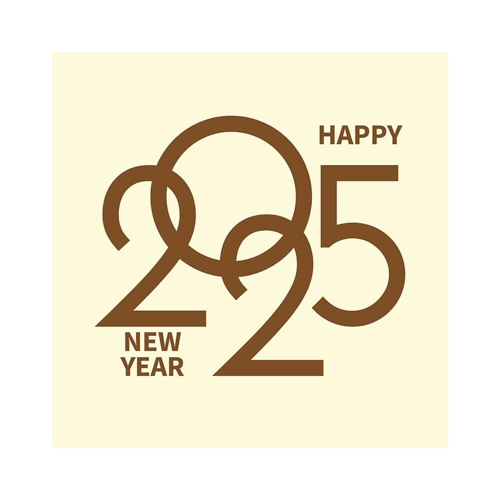 X126ST HAPPY 2025 30MMX30MM CHOCOLAT BLANC