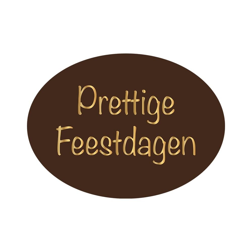 X144ST PRETTIGE FEESTDAGEN OVAL 30X22MM CHOCOLAT NOIR