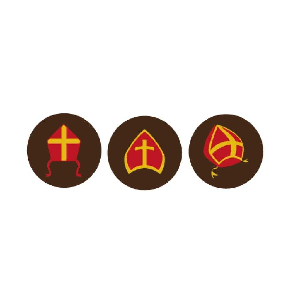 X126ST MOTIFS SAINT NICOLAS ROND Ø30MM CHOCOLAT NOIR