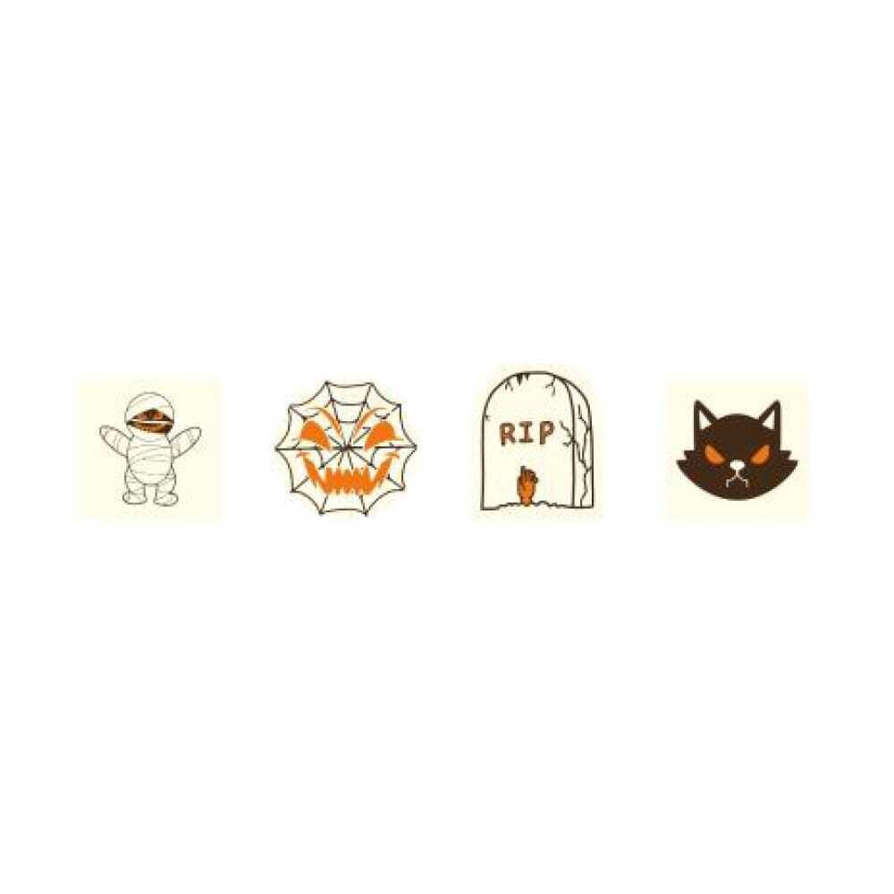 X126ST MOTIFS D'HALLOWEEN CARRÉS 20X20MM CHOCOLAT BLANC