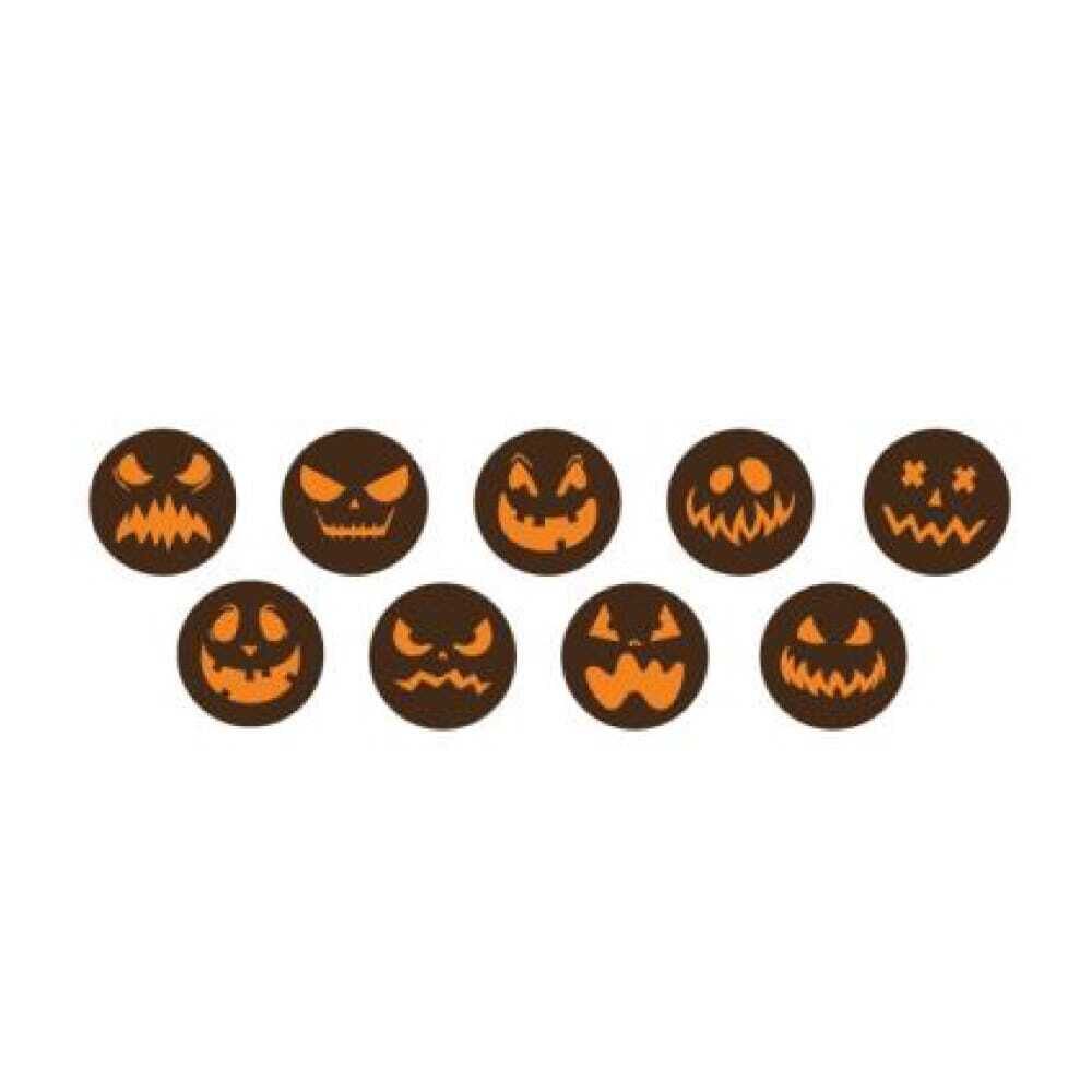 X198ST HALLOWEEN MOTIEVEN ROND Ø25MM DONKERE CHOCOLADE