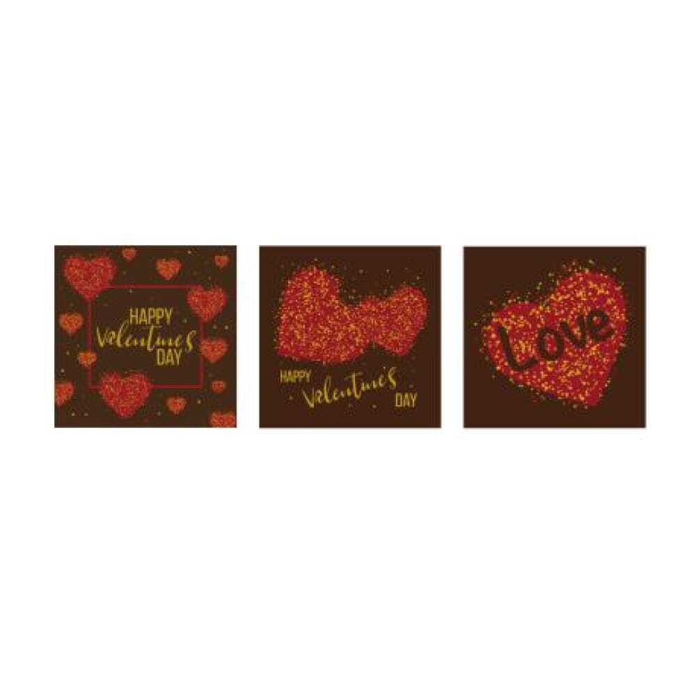 X84ST CHOC HAPPY VALENTINE'S DAY 4X4 CM FONDANT CHOCOLADE