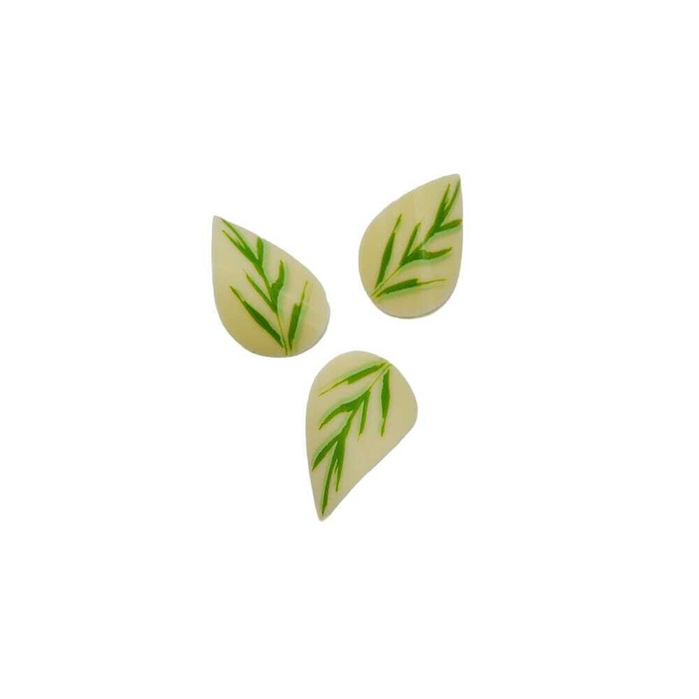 X210P CHOCOLAT FEUILLE FRISÉE BLANC 2 COULEURS VERT
