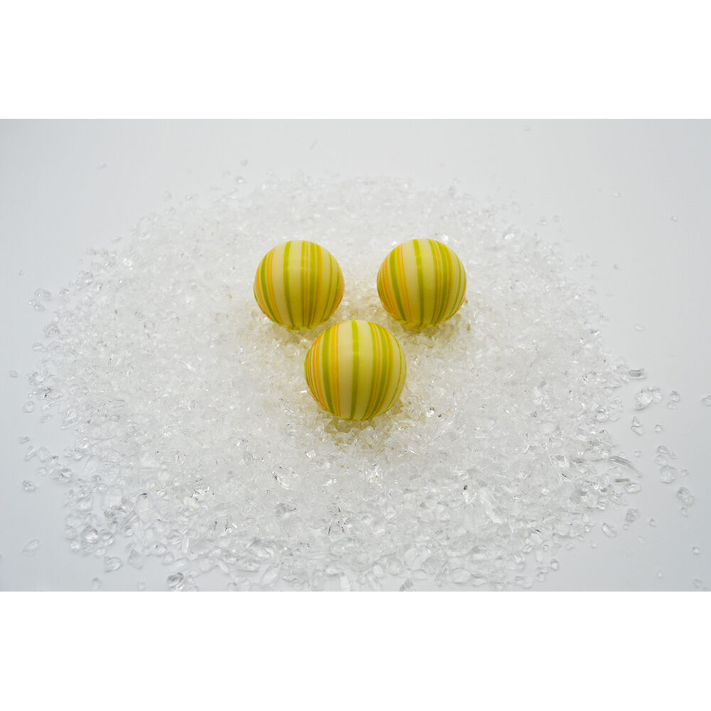 X112ST SPHÈRE 25MM BLANC IMPRIMÉ LIGNES VERT/JAUNE