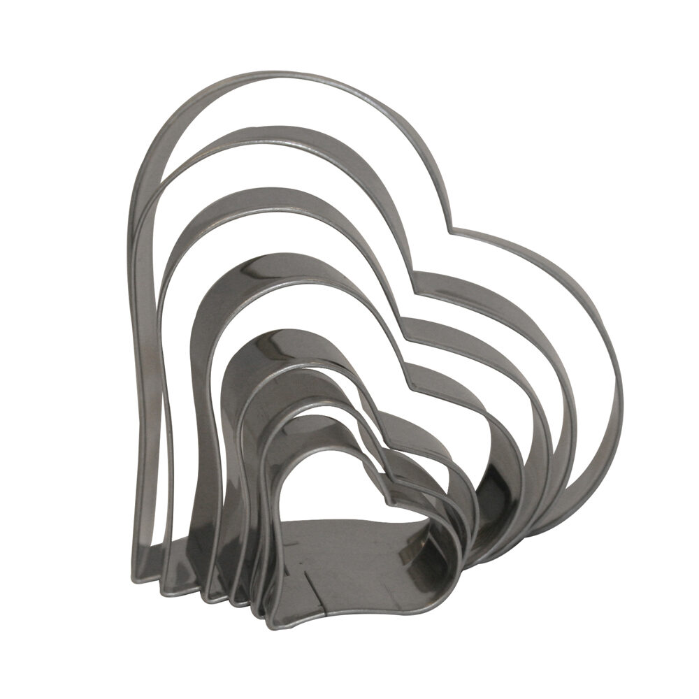 7PCS HEART SHAPE CUTTER STAINLESS STEAL - Ø3-9