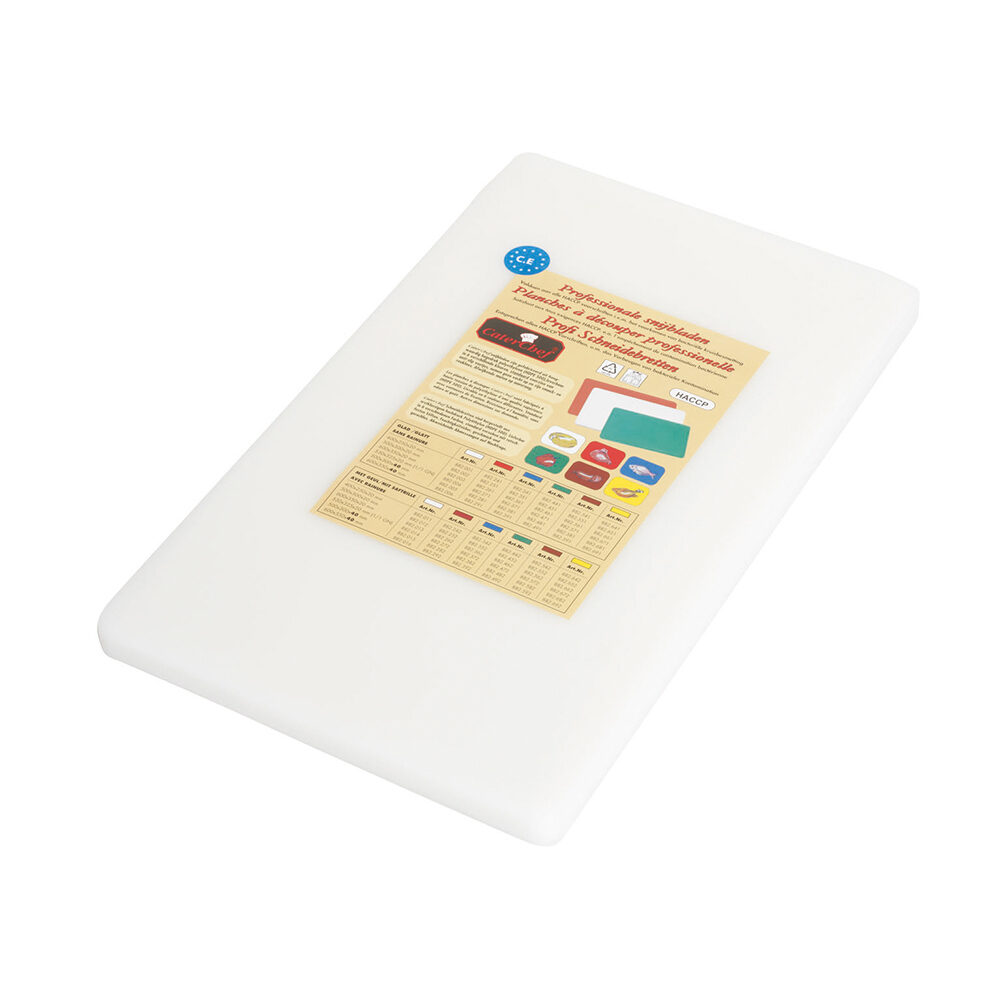 CHOPPING BOARD WHITE POLYETHYLENE 50X30X2CM