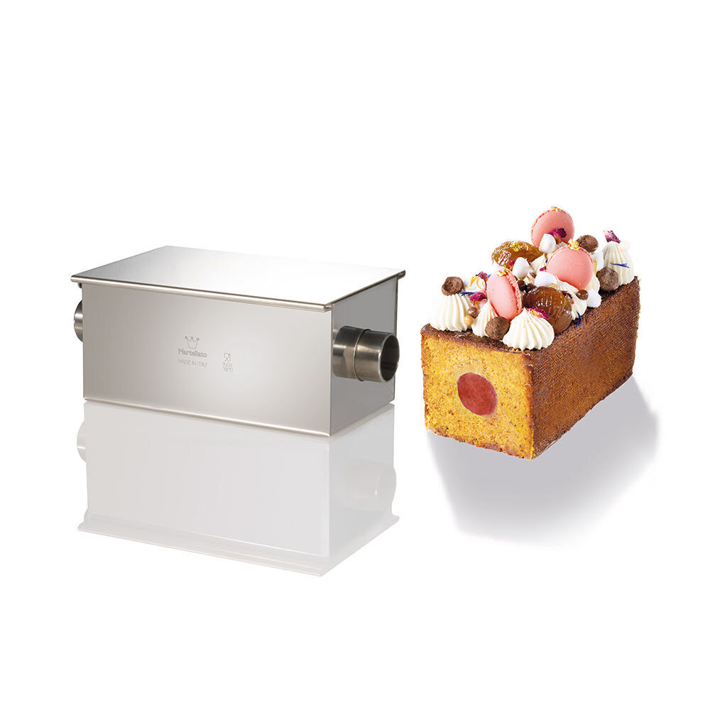CAKEVORM VIERKANT INOX +DEKSEL+INSERTBUIS 150X80XH69MM 850ML