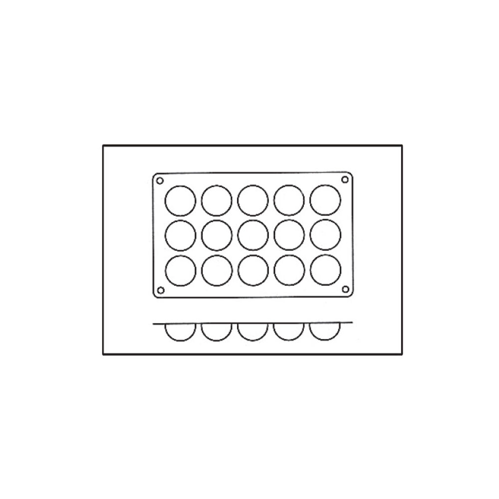 X1PC.MOULD SILICONFL.15 HALF SPHER