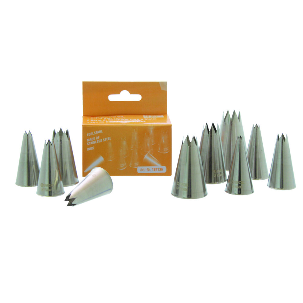 NOZZLES SET STAR S/STEEL .4MM-15MM