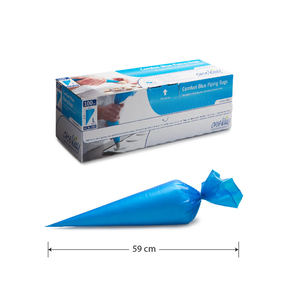 X100PCS PIPING BAGS BLUE 53CM WITH GRIP