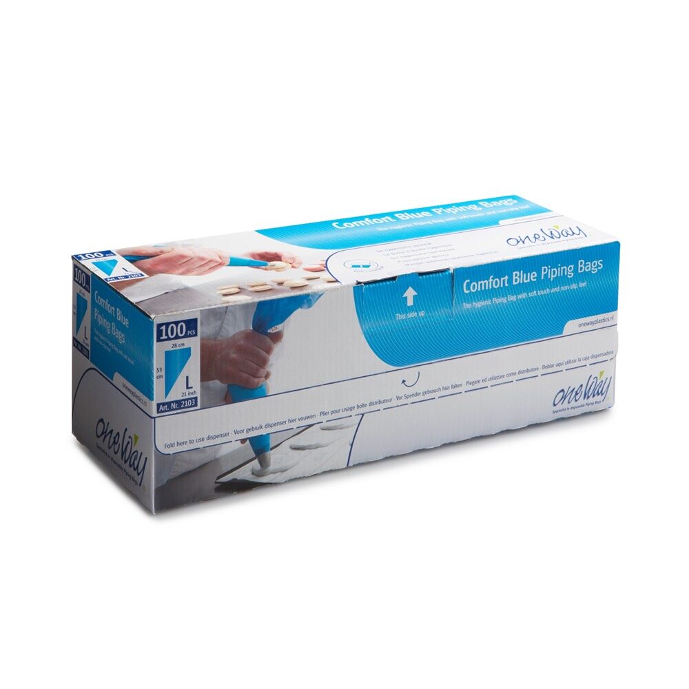 X100PCS PIPING BAGS BLUE 53CM WITH GRIP