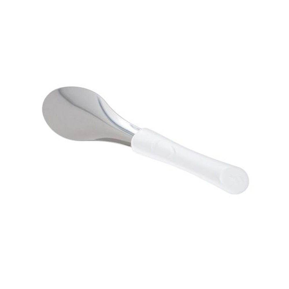 CUILLERE RVS GLACE /MANCHE BLANC _