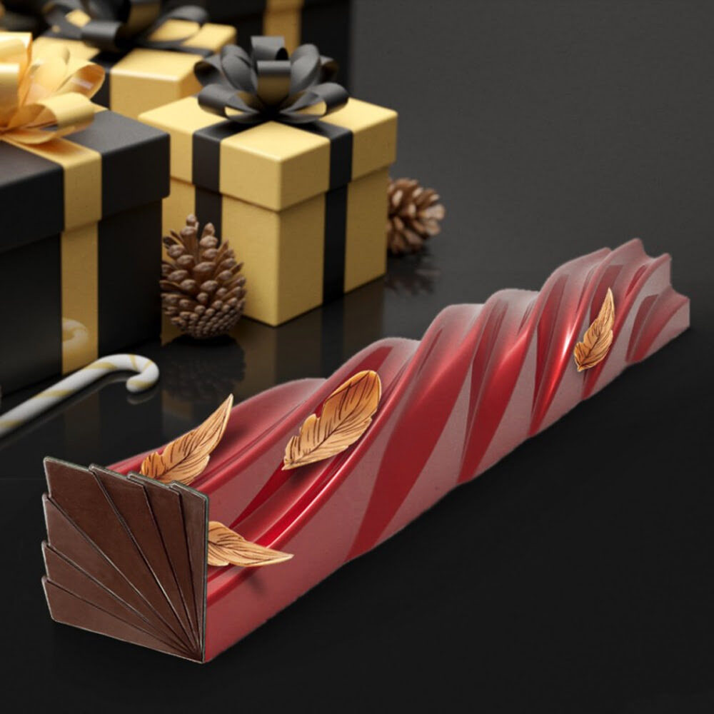 Moule à bûche de Noël - Relief striée - x12