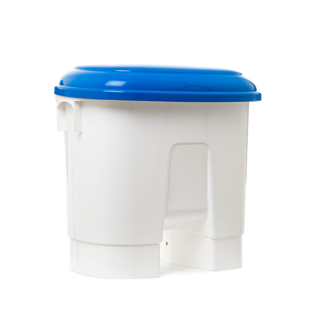 X1PC COLLECTEUR A PEDALE PLASTIQUE / COUVERCLE BLEU 30L