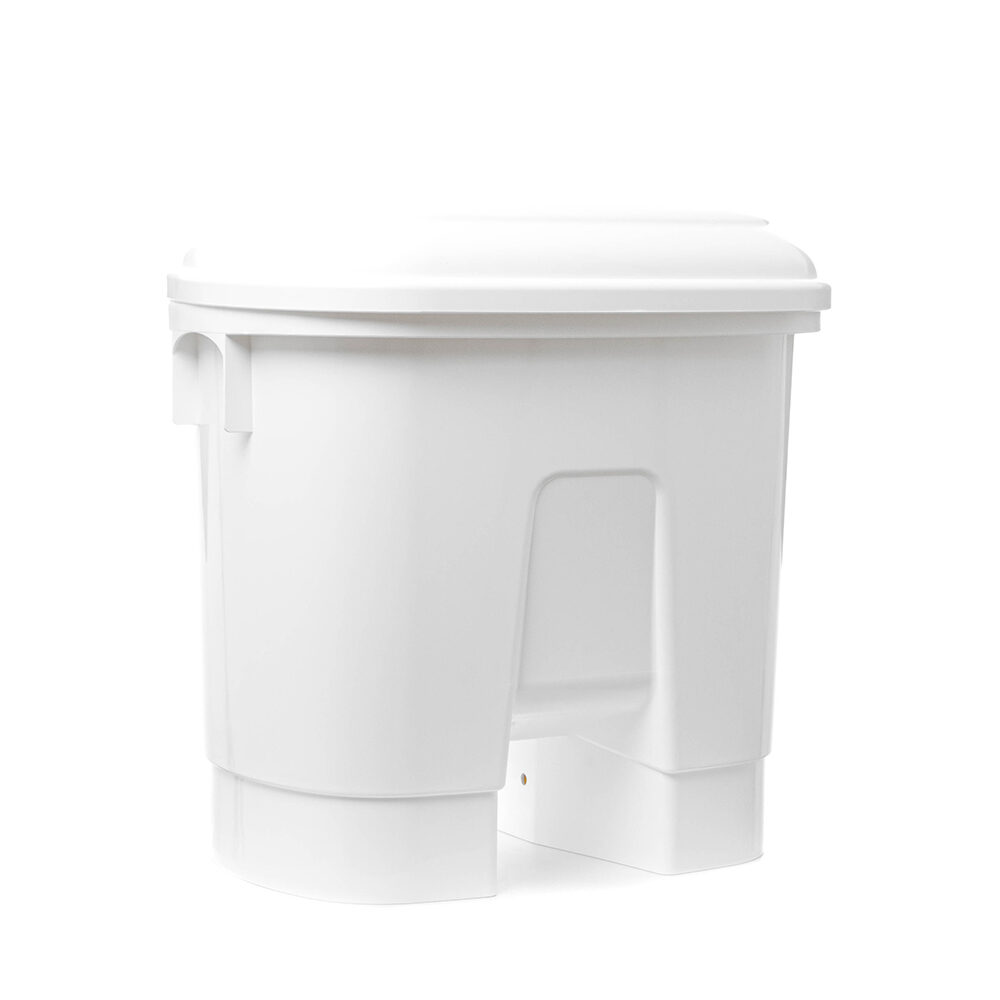 X1PC PEDAL WASTE BINS PLASTIC / WHITE LID 30L