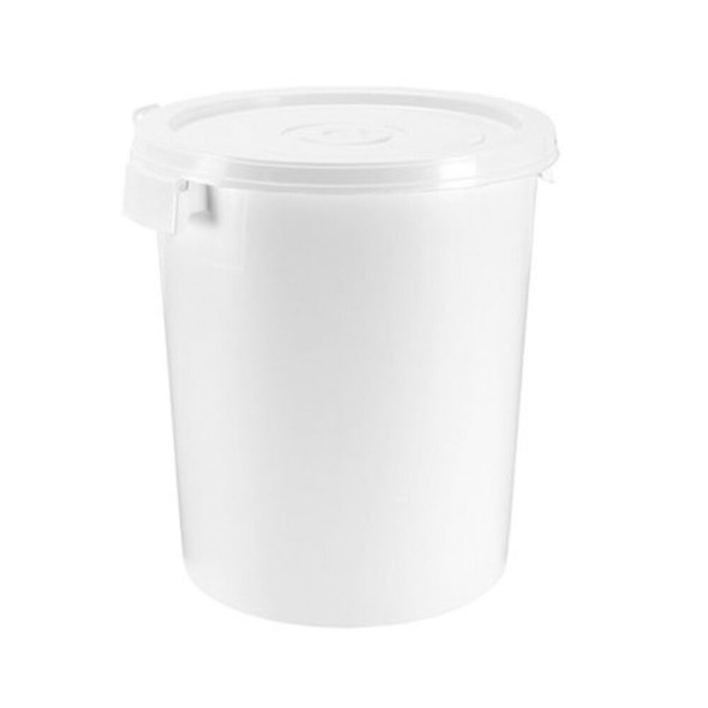 X1PC SEAU GRAND VOLUME PLASTIQUE BLANC - 32,8L -D38/30 H42CM