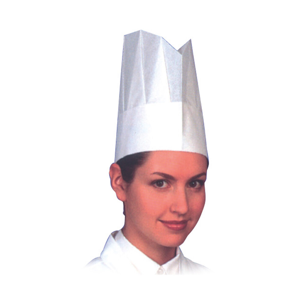 X10PC TOCQUE DE CHEF PAPIER TAILLE REGLABLE H23,5CM