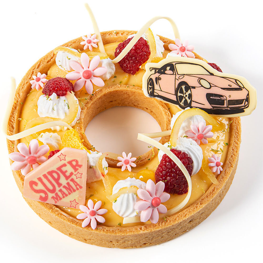 X60PC PORSCHE ROSE L.7,5 X 3,6CM CHOCOLAT 10814