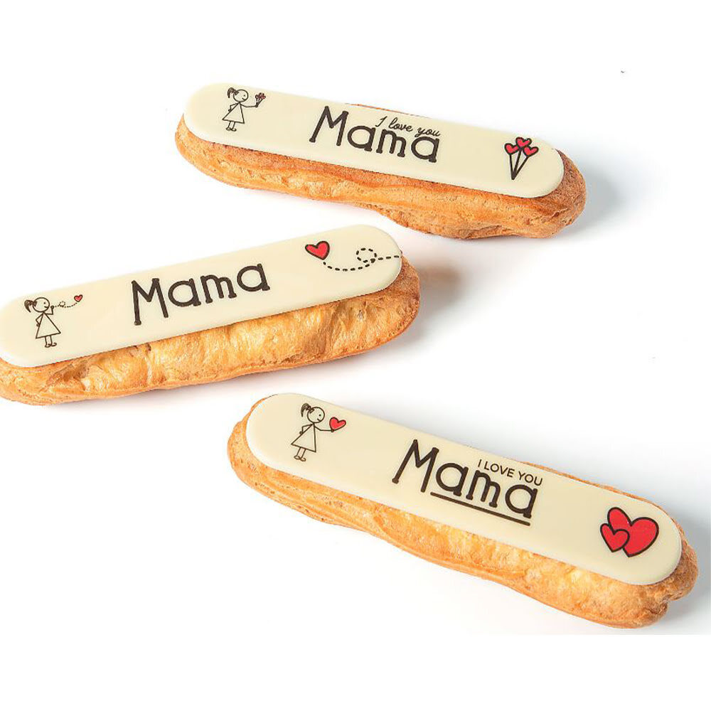 X35ST ASSORTIMENT ECLAIR MAMA L.15X3CM WITTE CHOCOLADE 10830