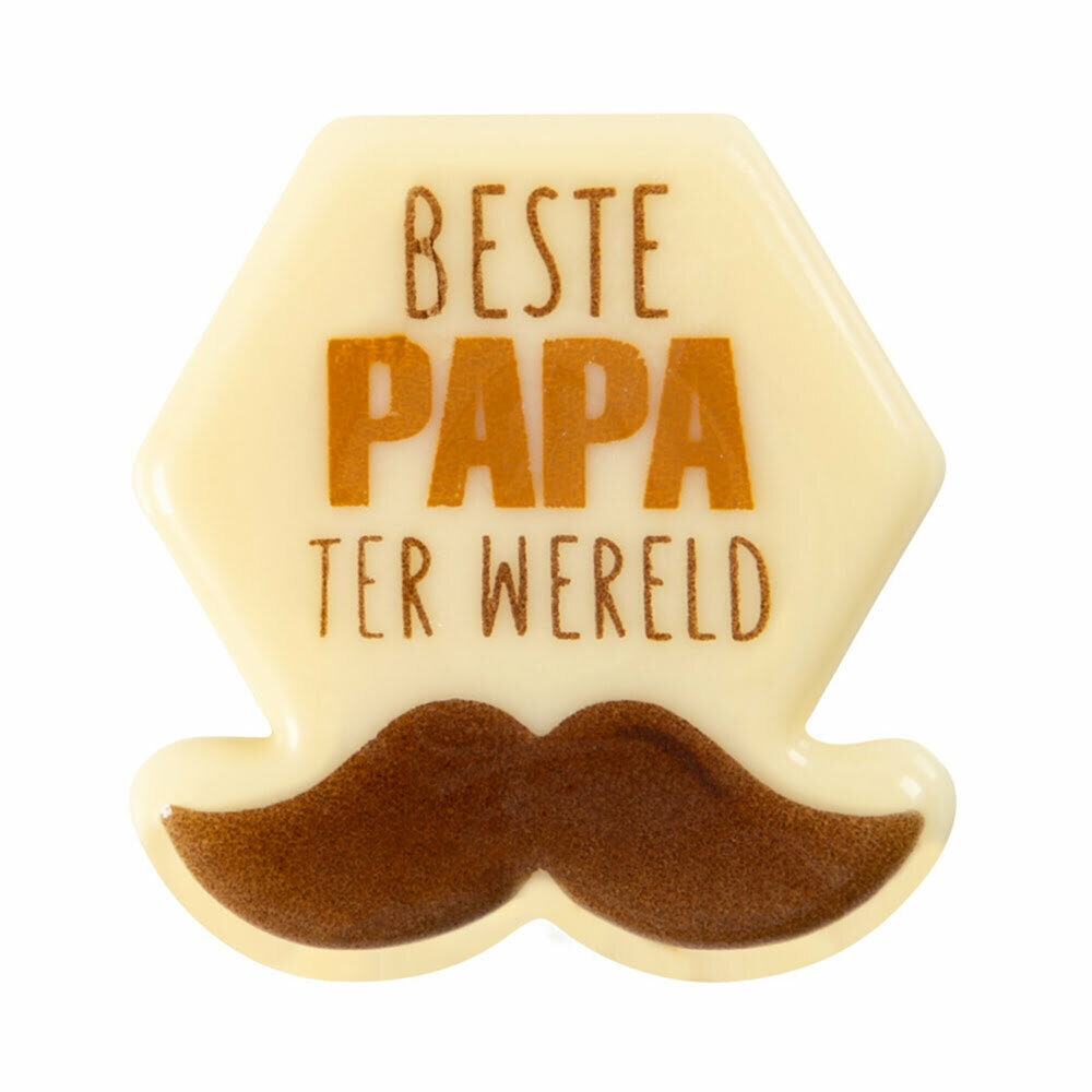 X120ST PLAATJE BESTE PAPA TER WERELD D.3,8CM CHOCOLADE 11033