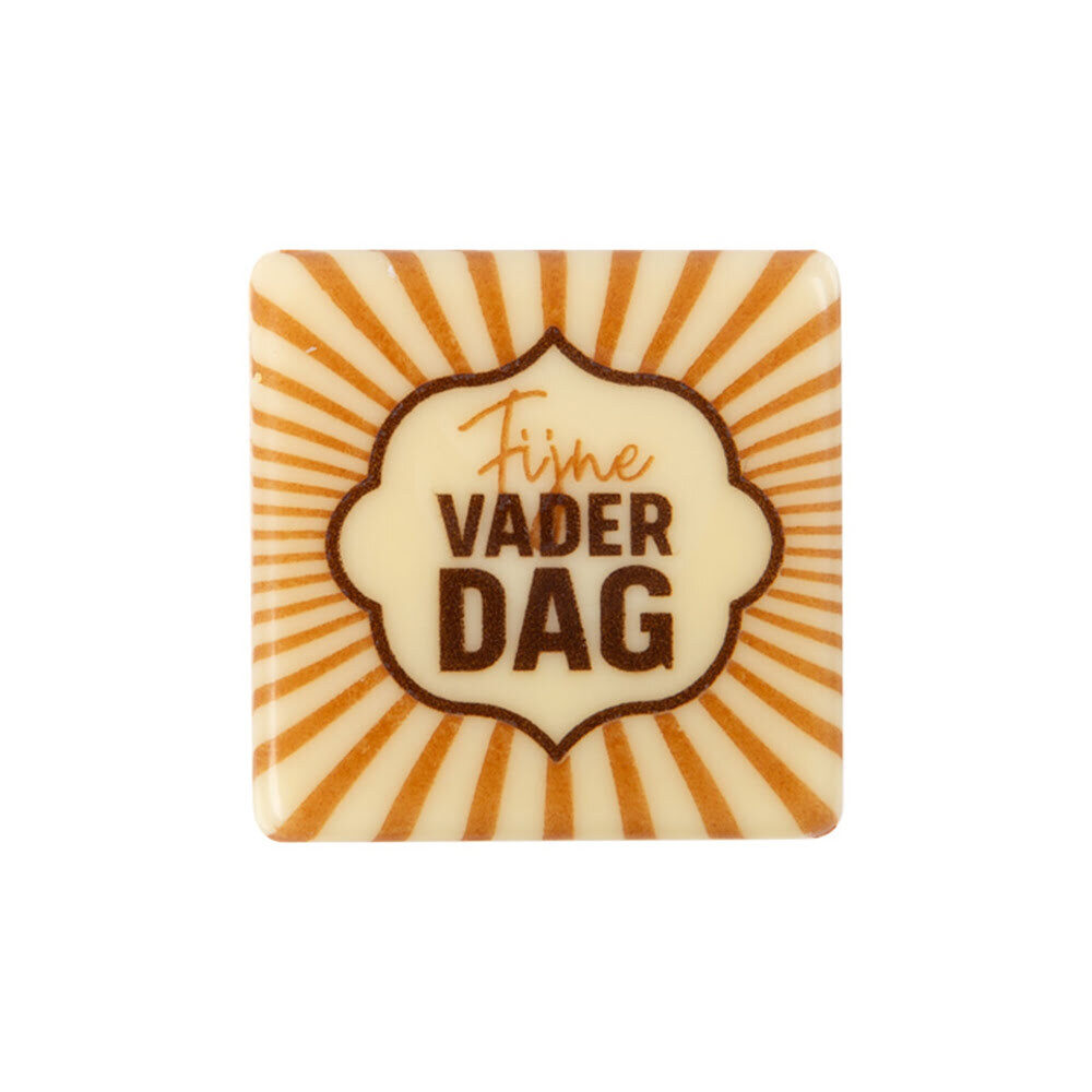 X120ST PLAATJE FIJNE VADERDAG 3,8 X 3,8CM CHOCOLADE 11042