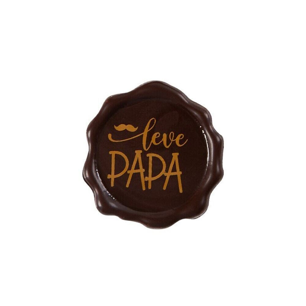 X120PC STAMP LEVE PAPA 2D D3.8CM DARK CHOC 11057