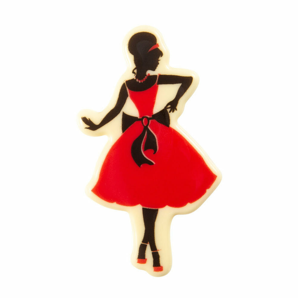 X24PC PLATE MOMMY IN RED L9,5 X 5,6CM CHOCOLATE 11070