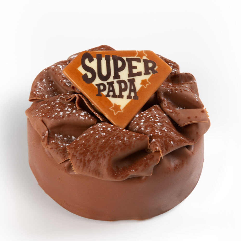 X30PC PLATE SUPER PAPA BIG L.8 X 6,5CM CHOCOLATE 11089