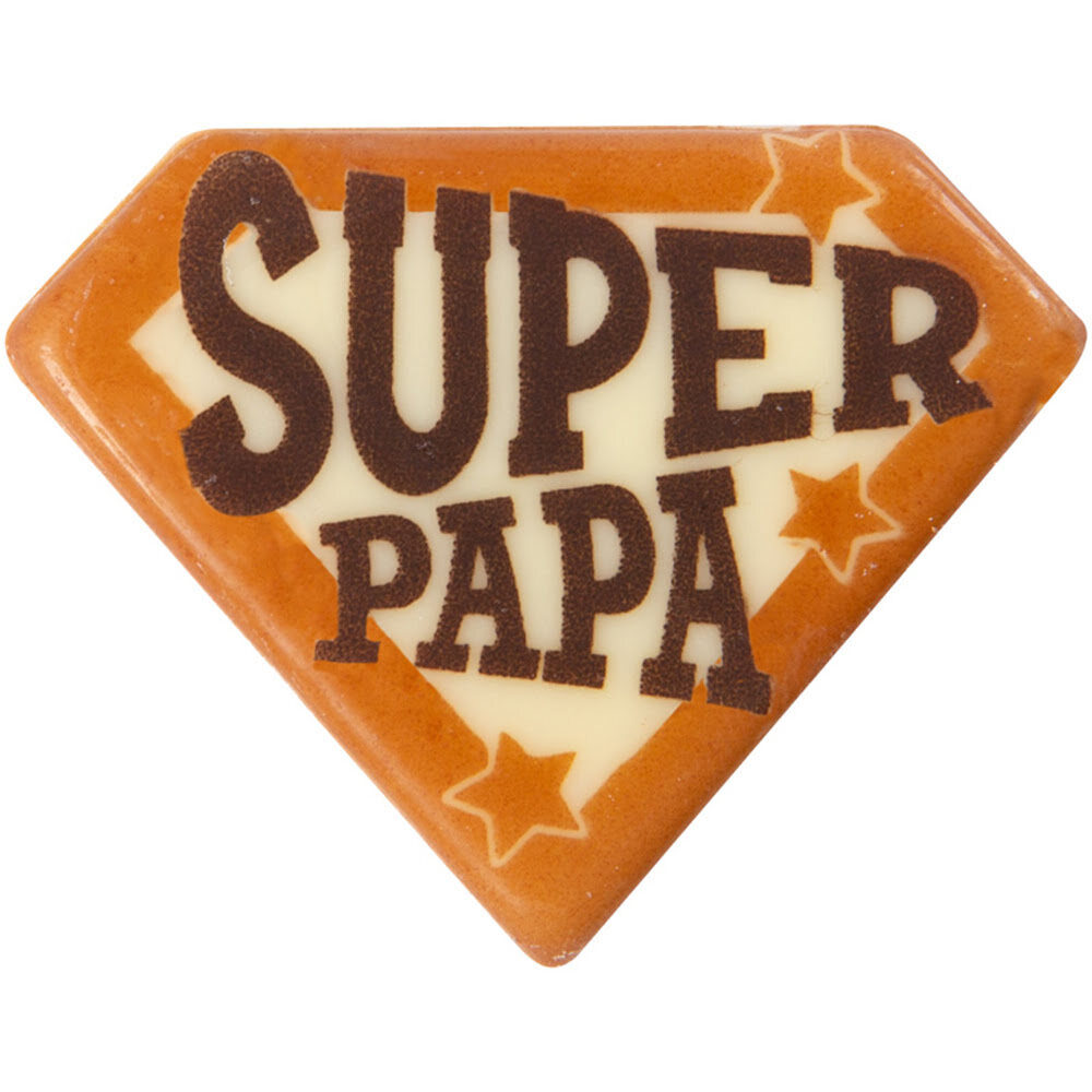 X30PC PLATE SUPER PAPA BIG L.8 X 6,5CM CHOCOLATE 11089