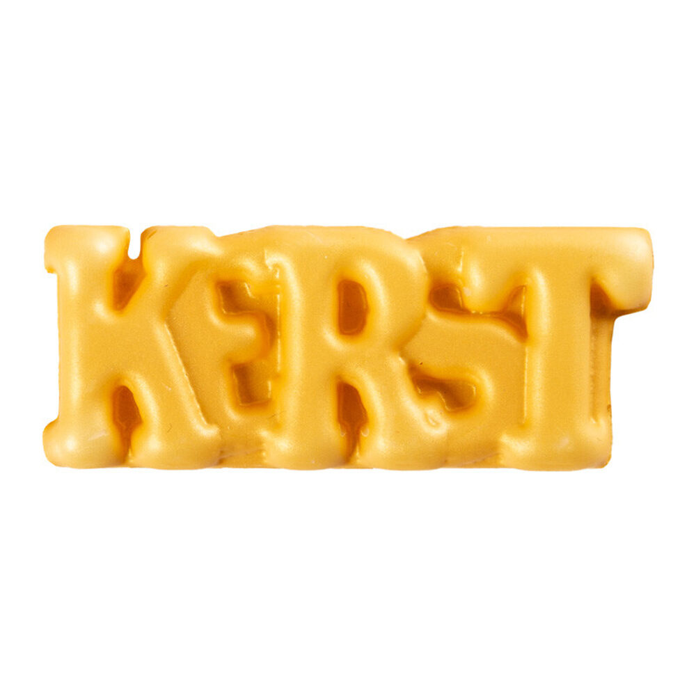 X100PC PLAQUE LETTRES KERST L4,9 X 2CM OR CHOCOLAT 13675