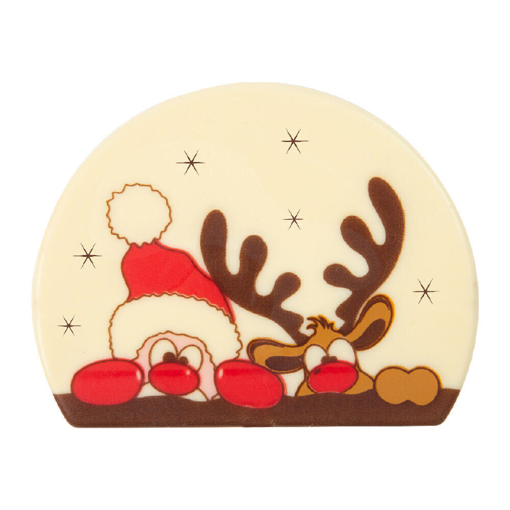 X40PC LOG CAKE END 10X8CM RUDOLPH AND SANTA 13729