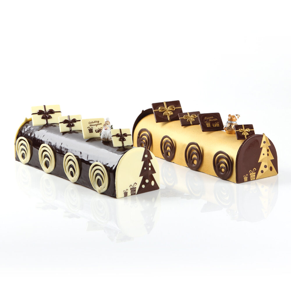 X 24PCS LOG CAKE END CHRISTMAS TREE 8 X 6,5 CM