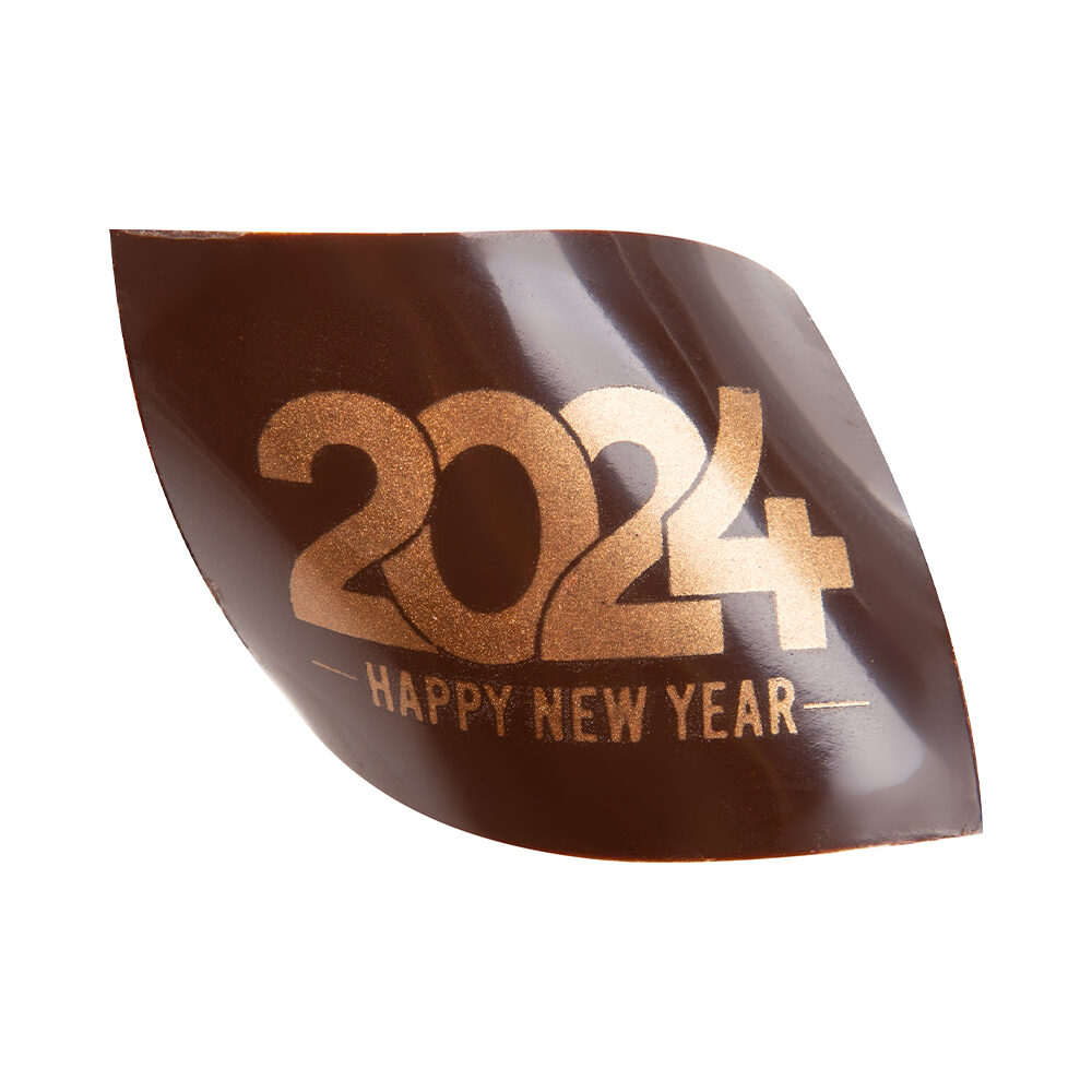 C/63PC PLATE CURLED  HAPPY NEW YEAR 2024 L5X4CM 14034