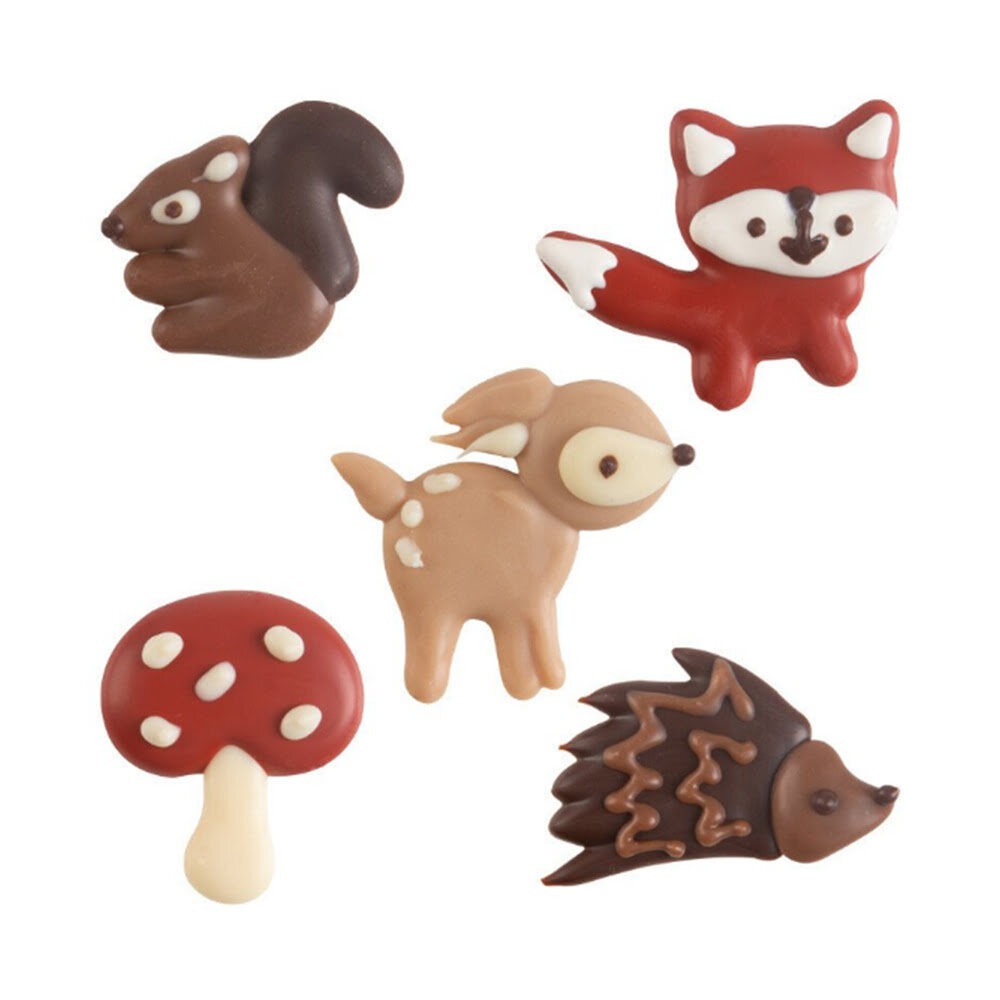 X75PC ASSORTMENT AUTUMN ANIMALS D.3CM CHOCOLATE 14079