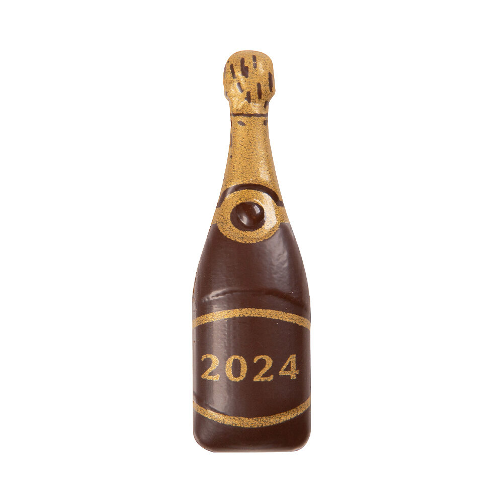 C/128ST CHAMPAGNEFLES 2025 L5,2X1,5CM CHOCOLADE  14119
