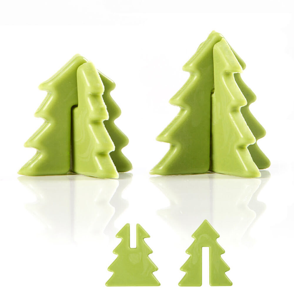 X45SET ARBRE DE NOEL VERT 3D L5X4CM/L3X2,5CM CHOCOLAT 14129