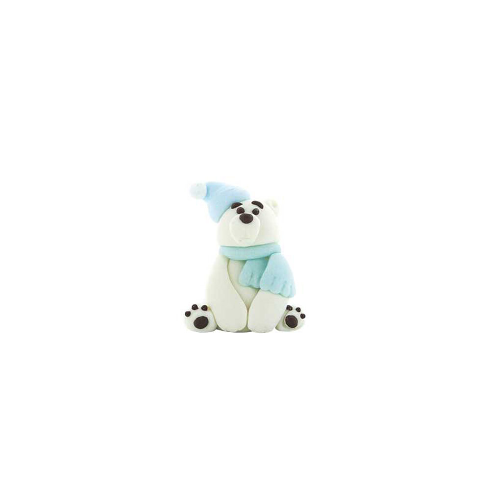 C/42ST OURS POLAIRE BONNET BLEU 4,5CM 14130%
