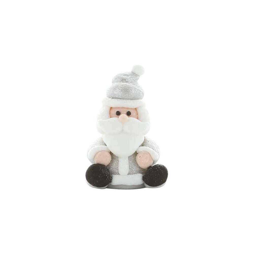 C/42PCS SILVER SANTA IN SUGAR H4CM 14373%