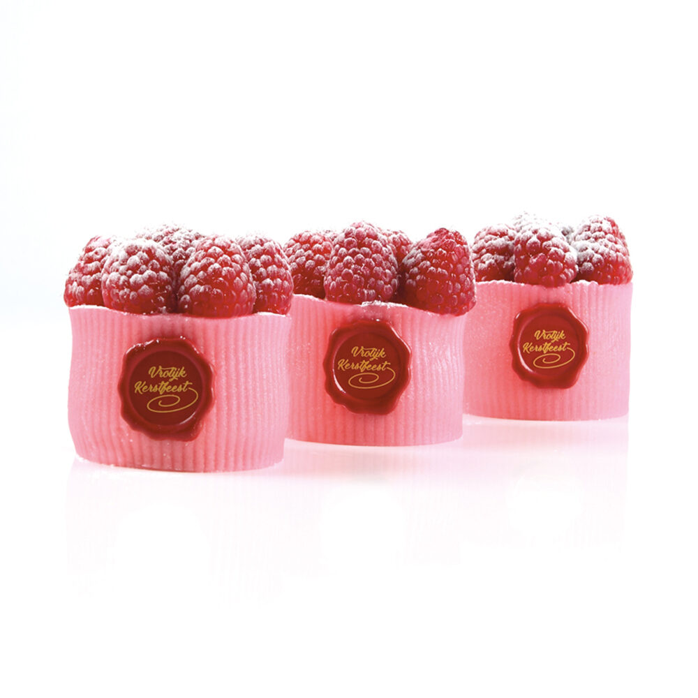 C/140PC. RED CHOC STAMP MERRY CHRISTMAS.14614