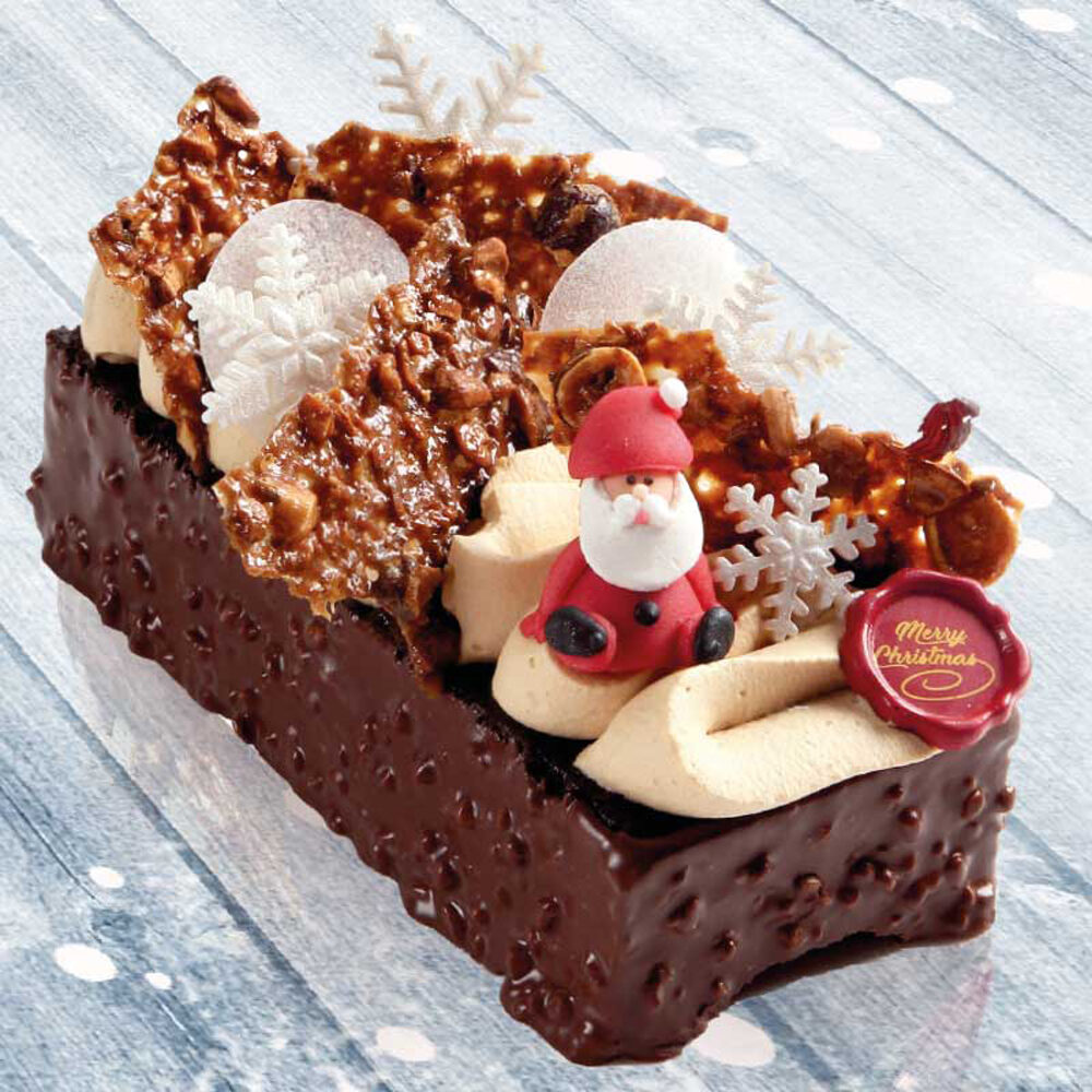 C/140PC. RED CHOC STAMP MERRY CHRISTMAS.14614