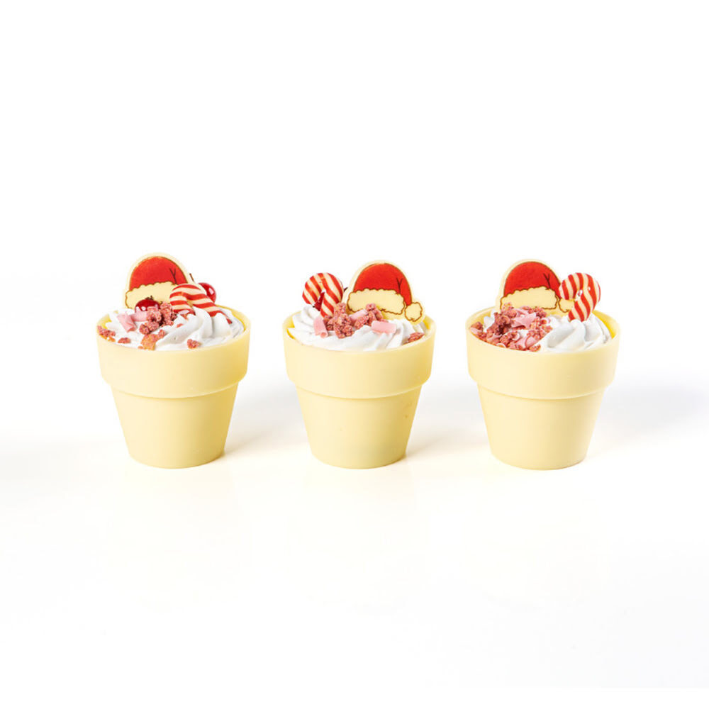 X140PC PICK CHRISTMAS HAT L.3,7 X 2,4CM CHOCOLATE 14657