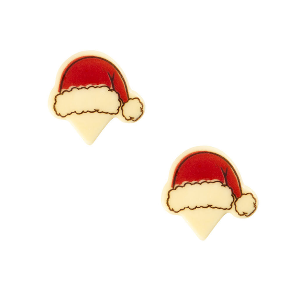 X140PC PICK CHRISTMAS HAT L.3,7 X 2,4CM CHOCOLATE 14657