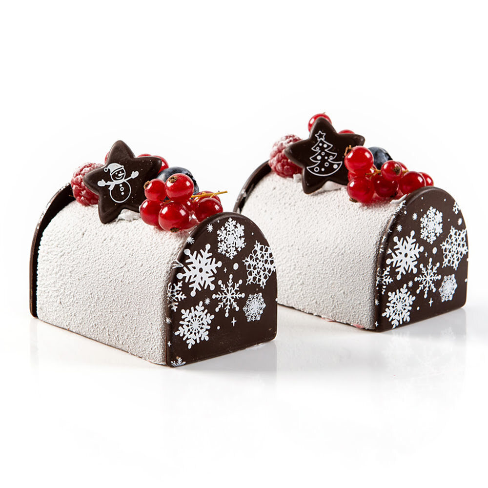 X75 BUCHE ZIJKANT MINI IJSKRISTAL D.5CM CHOCOLADE 14669