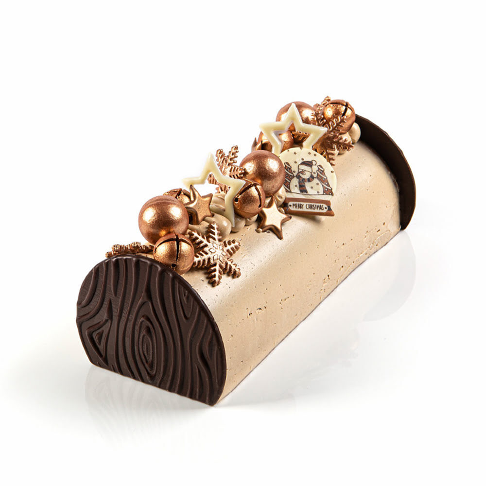 X75PC PLATE CHRISTMAS BAL VROLIJK KERSTFEEST D.5CM CHOCOLATE