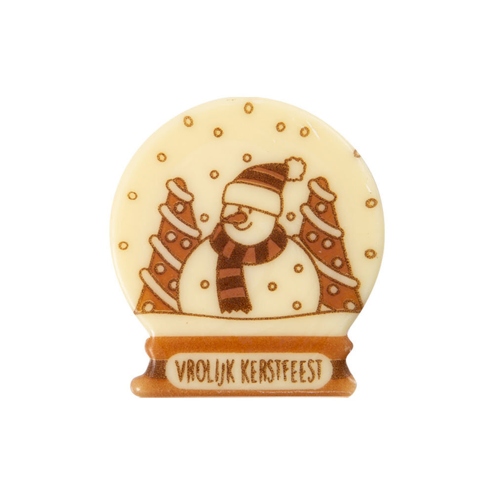 X75PC PLATE CHRISTMAS BAL VROLIJK KERSTFEEST D.5CM CHOCOLATE