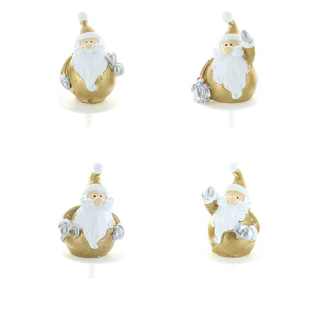 C/64PC SANTA CLAUS GOLD POLYRESIN 15058