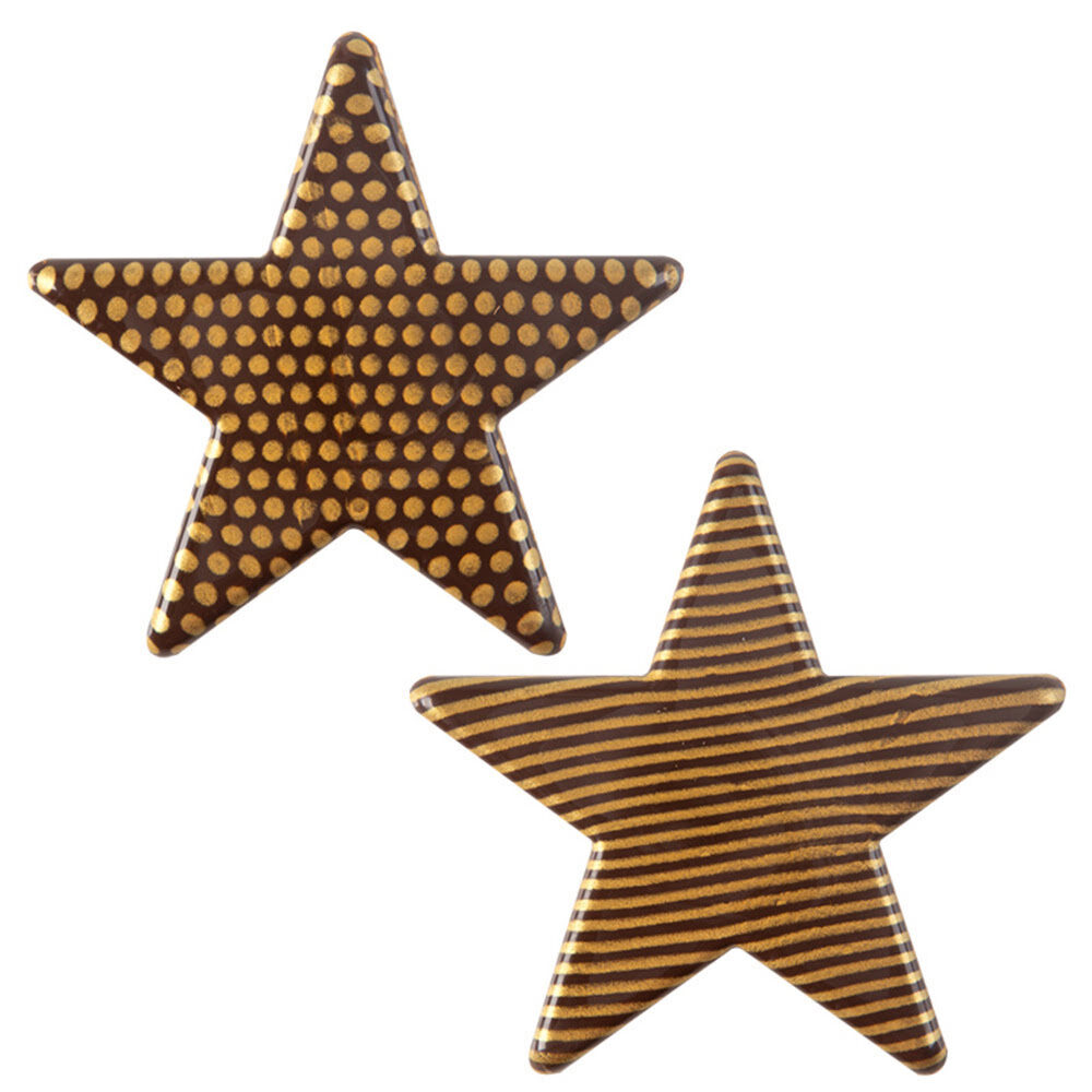 X60PC ETOILLE POINTS LIGNES D.5,5CM CHOCOLAT 15100